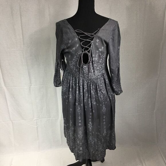 O’Neill gray floral long sleeved dress Medium - Picture 3 of 8